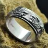 Anillos giratorios de plata de ley 925 - Dragón