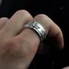 Anillos giratorios de plata de ley 925 para hombre - Dragón