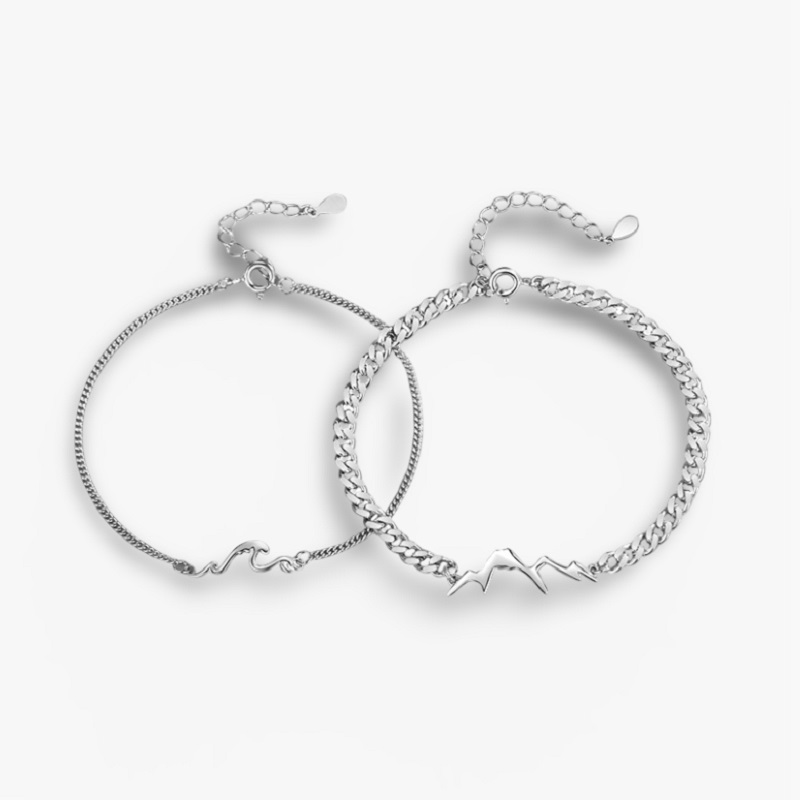 couples bracelets silver of Mountain and sea cukari