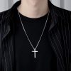 Collares con cruz de plata de ley 925 para parejas (para hombre)