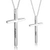 Collares de cruz de plata de ley 925 para parejas (detalles del colgante)