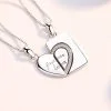 Heart Interlocking Silver Couple Necklace