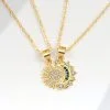 Sun and moon pendant silver couple necklace for lovers