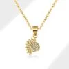 Collar de pareja de plata con colgante de sol y luna para enamorados sol