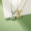Colgantes de jade con forma de conejito de Pascua en plata de ley y chapados en oro de 18 quilates para mujer - Colección de joyería de primavera