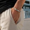 Handmade Braided Sterling Silver Heavy Bracelet for Men