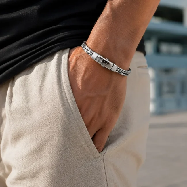The Jewellery You'll Still Reach For Years From Now 2 Handmade Braided Sterling Silver Heavy Bracelet for Men