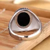Arabesque engraved silver signet ring