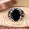 Vintage Ottoman black stone ring for men