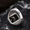 Vintage floral engraved silver statement ring