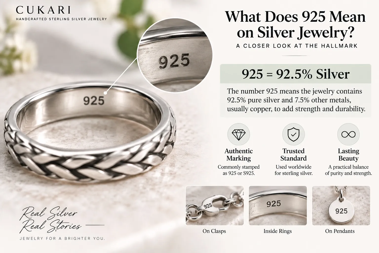 925 hallmark stamped on sterling silver jewelry