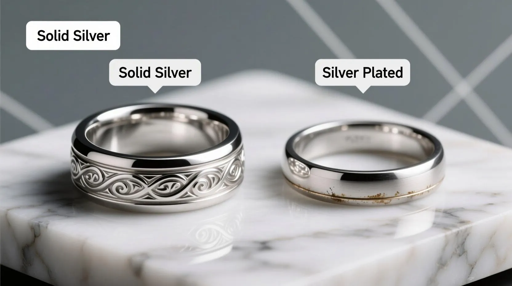 Difference between 925 sterling silver and silver-plated jewelry