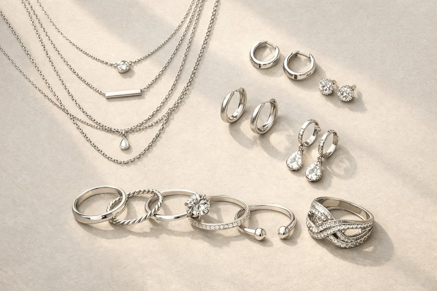 Different types of sterling silver jewelry for everyday wear